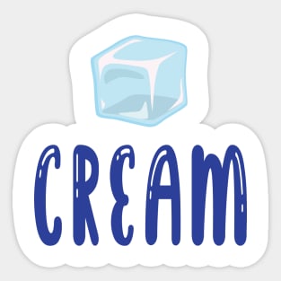 Ice cream, cube ice Sticker